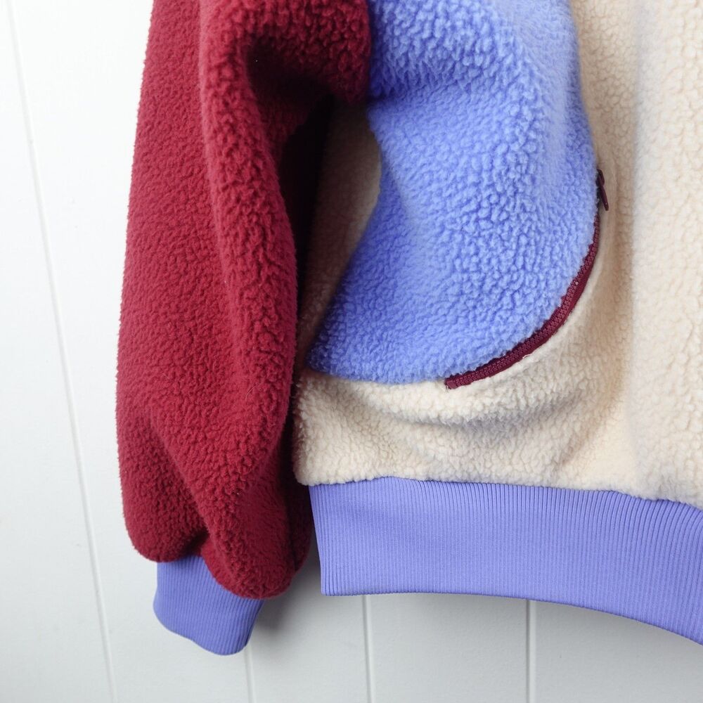 Free People Movement Women's Colorblock Hooded Sherpa Fleece Jacket Medium - Picture 5 of 9